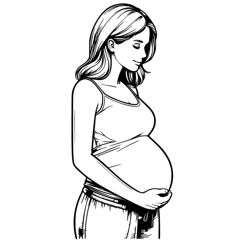 realistic pregnant person