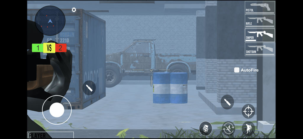 Cover Fire: Strike Force - Tactical third person shooter gameplay in Cover Fire Strike Force featuring sniper selection and warehouse environment