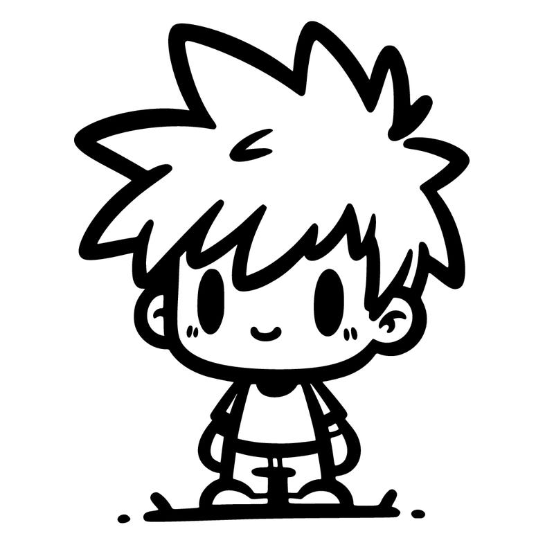 a kid with spiky hair