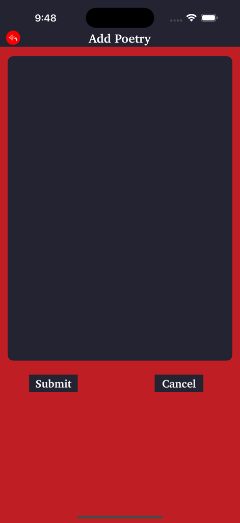 Love Status - Romantic Quotes - A user interface for adding custom poetry and romantic quotes in the Love Status app