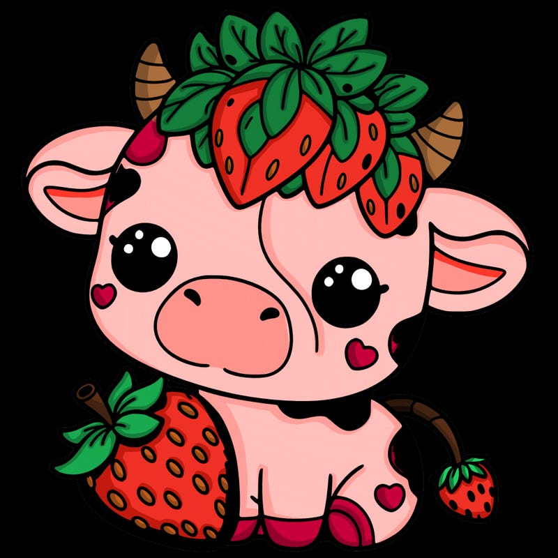 cute strawberry cow