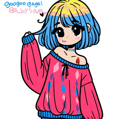 girl in baggy sweater hanging off her shoulder