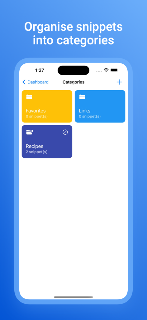 Clipboard Manager - Pycopaste - Captura de pantalla de la aplicación Pycopaste que muestra fragmentos del portapapeles organizados en categorías codificadas por colores como Favoritos y Enlaces.