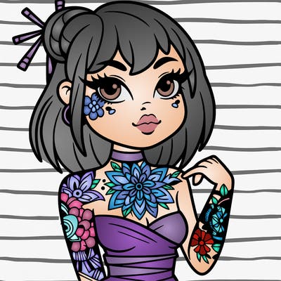 woman with japanese tattoos