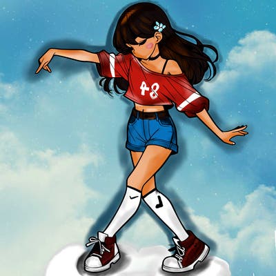 realistic girl danceing