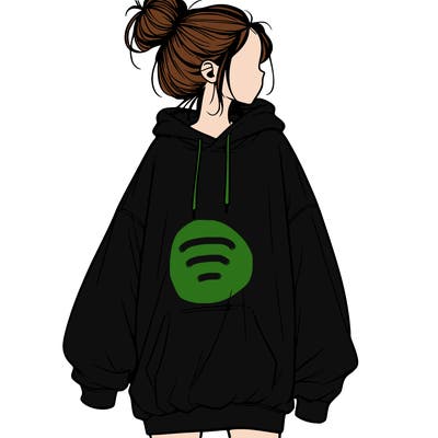 realistic girl with a oversized sweatshirt on and a bun