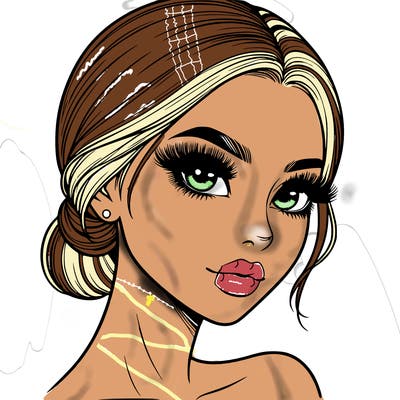 realistic girl with lashes