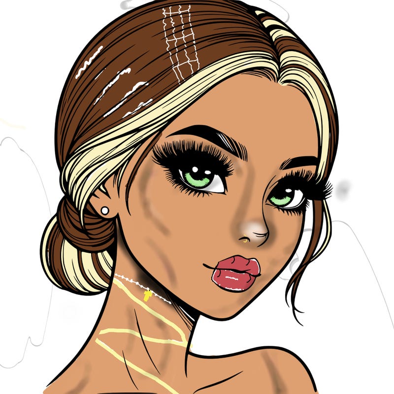 realistic girl with lashes