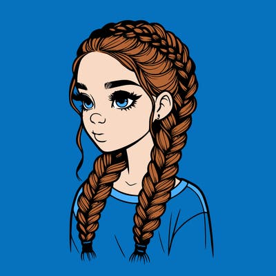 realistic girl with braids
