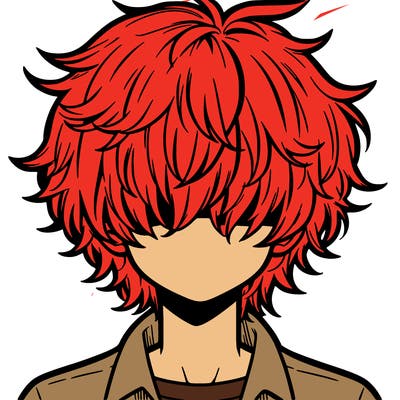 manga boy fluffy hair covering his eyes