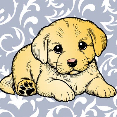 a cute realistic puppy