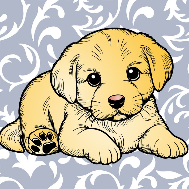 a cute realistic puppy