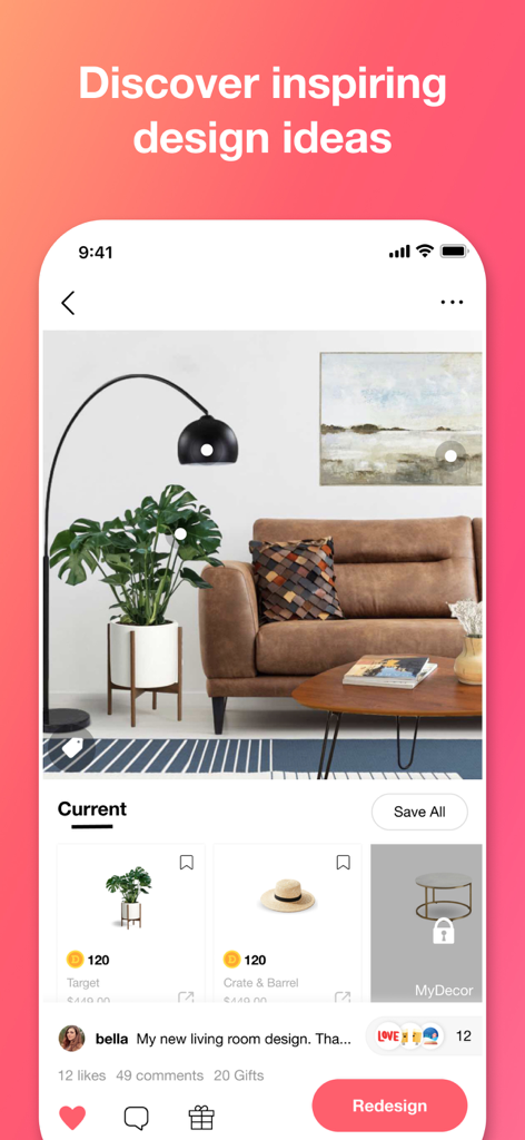 Inspiración de diseño de sala de estar moderna en la aplicación de decoración del hogar Decor Matters