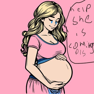 woman heavily pregnant realistic