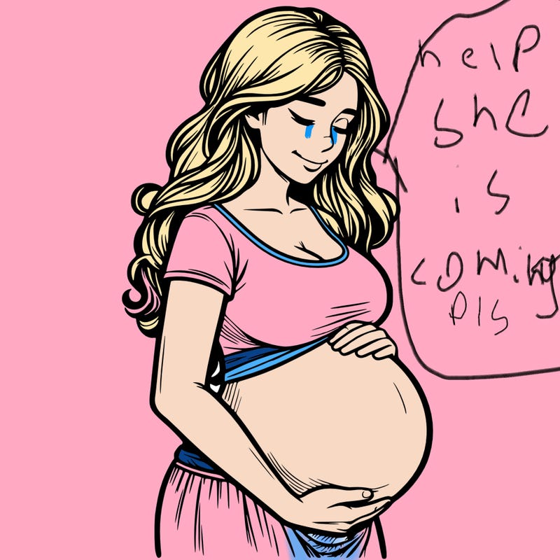 woman heavily pregnant realistic