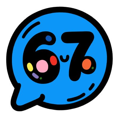 bubble that says 67