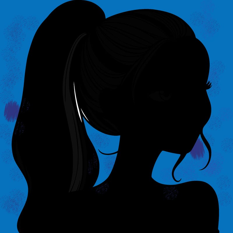 a beautiful and realistic girl with a high pony tail