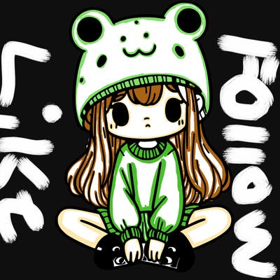 a girl wearing a frog hat and some frog socks