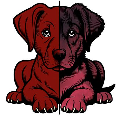 realistic dog split picture