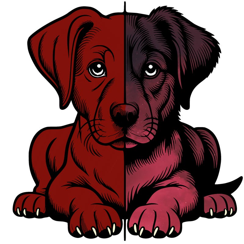 realistic dog split picture