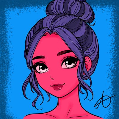 realistic pretty girl with hair in bun