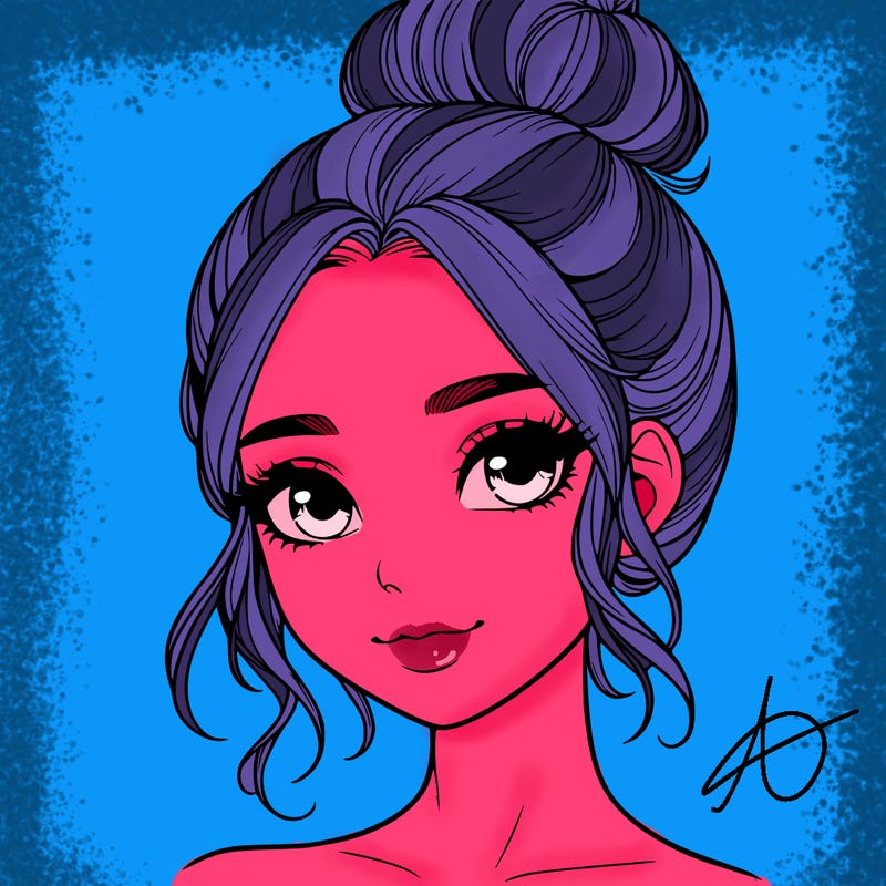 realistic pretty girl with hair in bun