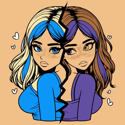 realistic girl split