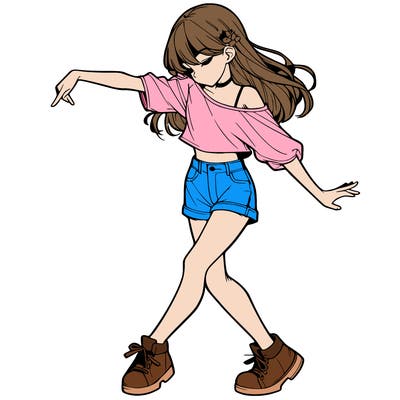 realistic girl danceing