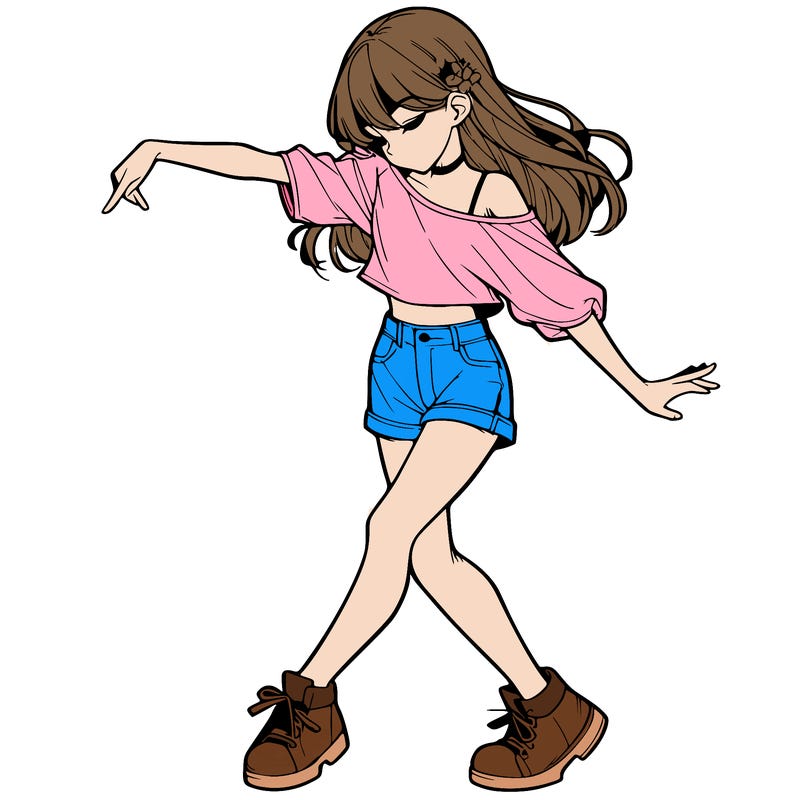 realistic girl danceing