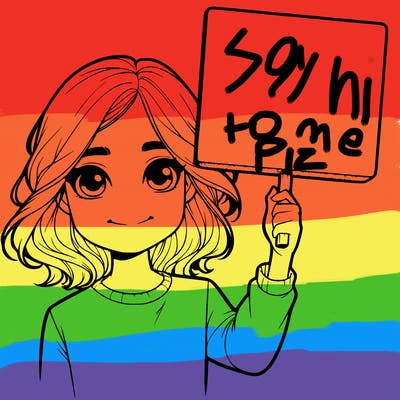 realistic girl holding up a sign