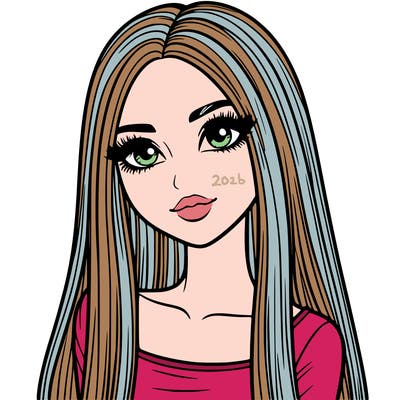 realistic girl with straight and long hair