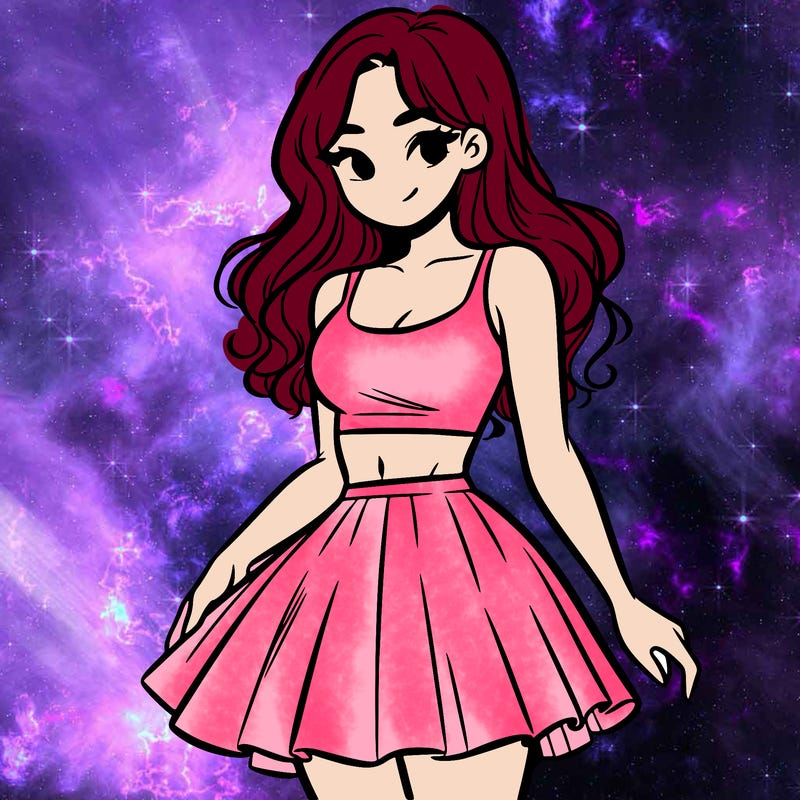 woman in a skirt and crop top