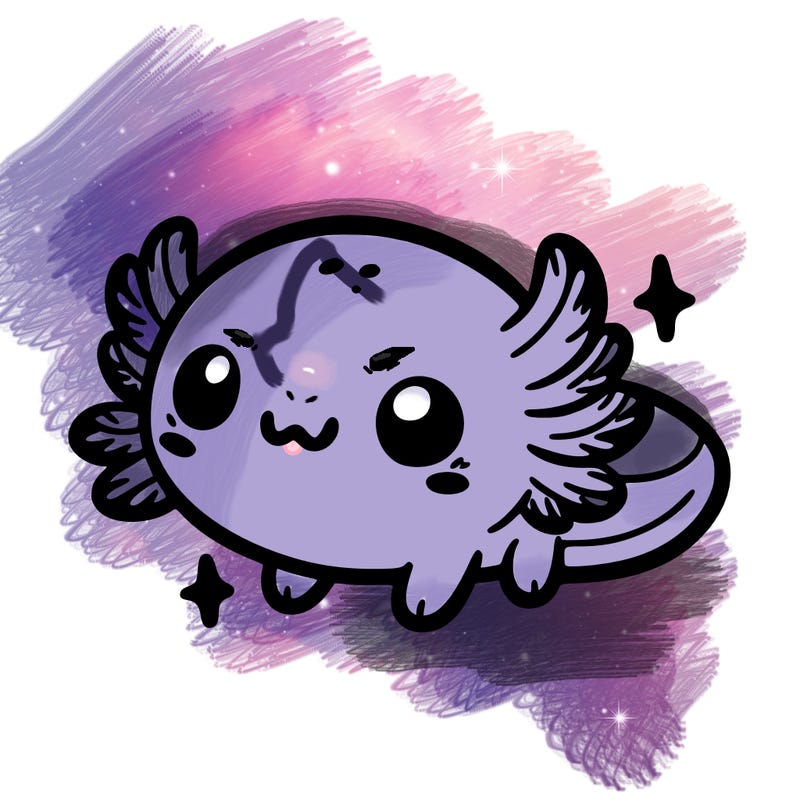 cute easy baby axolotl