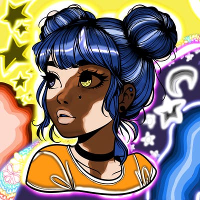 realistic girl with spacebuns