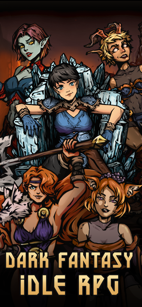 Darkest AFK: IDLE RPG Arena - Group of female hero characters from Darkest AFK Dark Fantasy Idle RPG