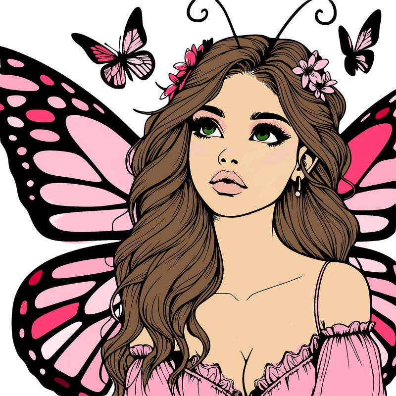 butterfly fairy realistic girl