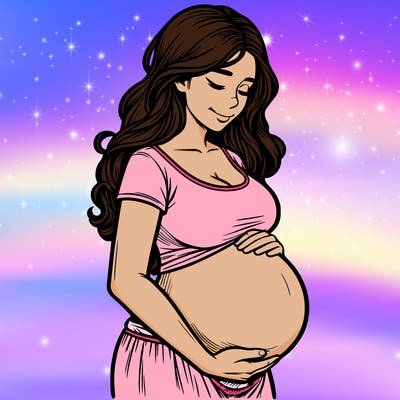 woman heavily pregnant realistic