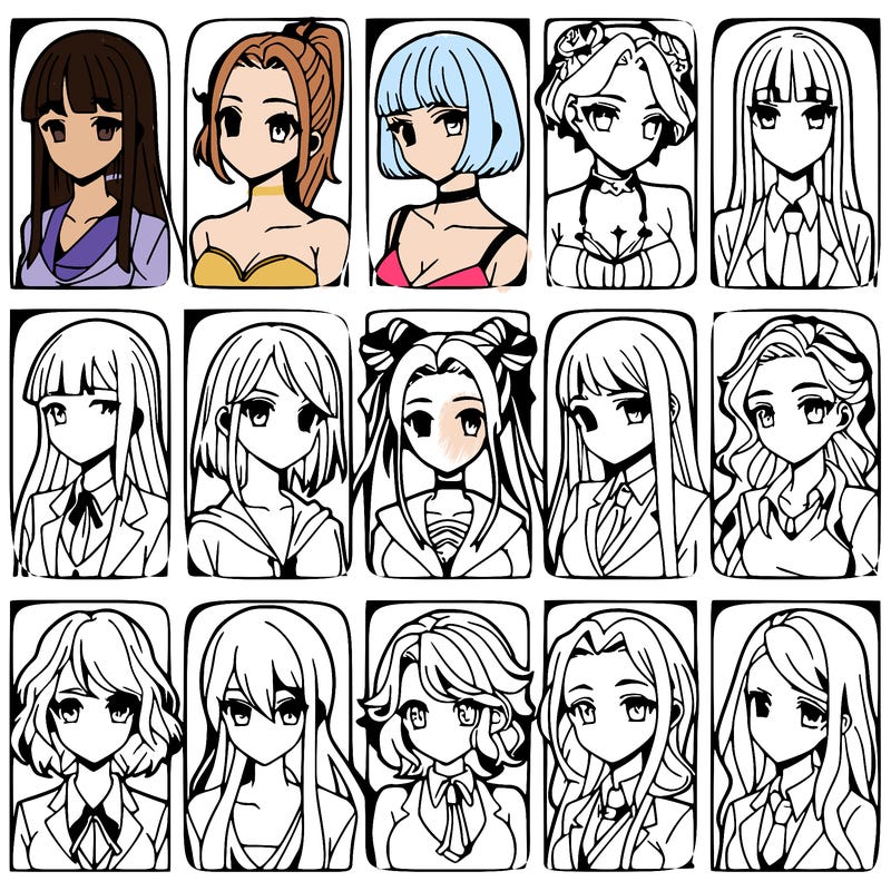 girls that look diffrent anime