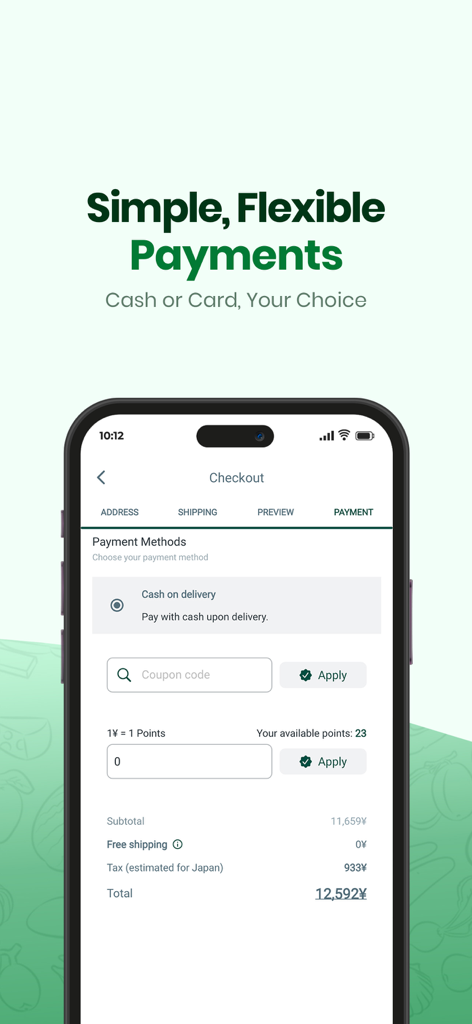 Jannat Halal Food - Jannat Halal Food app checkout screen displaying flexible payment options like cash on delivery and a price summary.