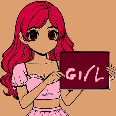 realistic pretty girl holding blank sign