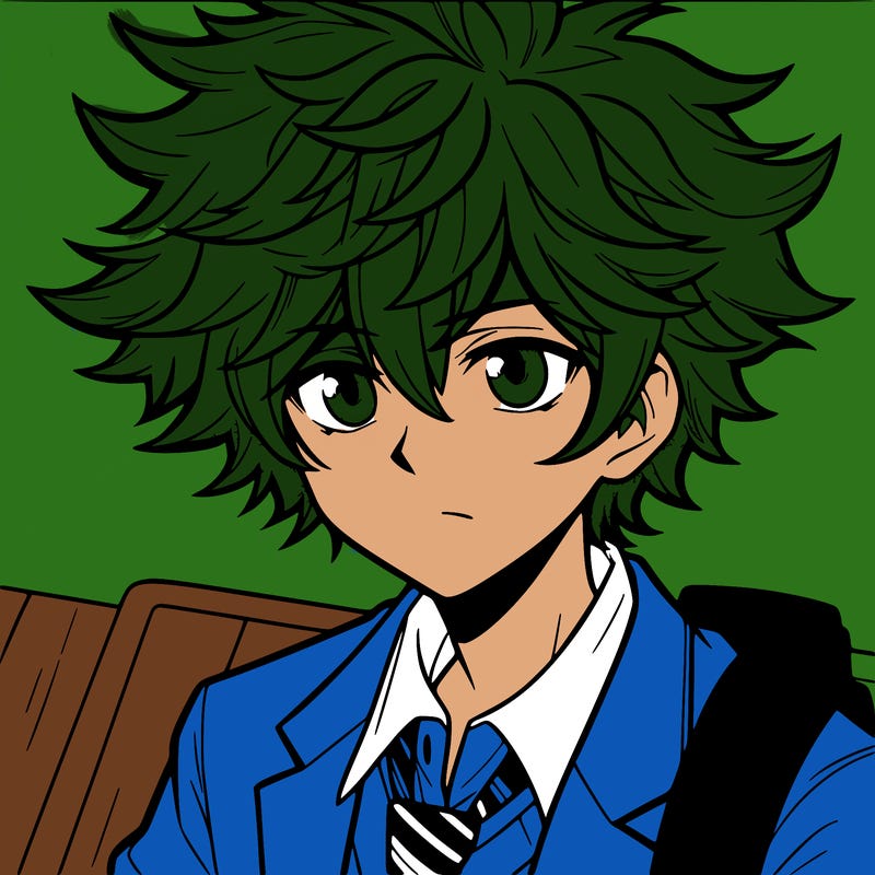 manga character boy with large hair