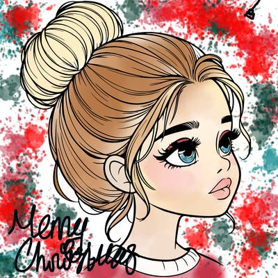 realistic girl with bun