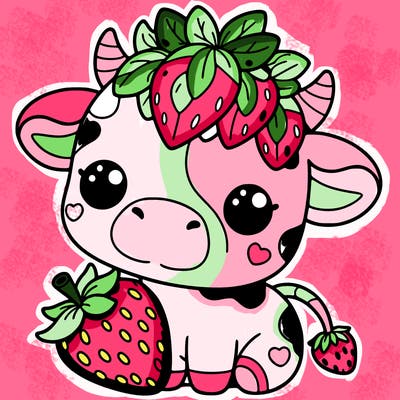 cute strawberry cow