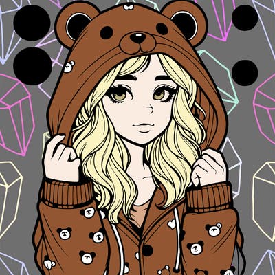 realistic girl in a animal pjs hoodie