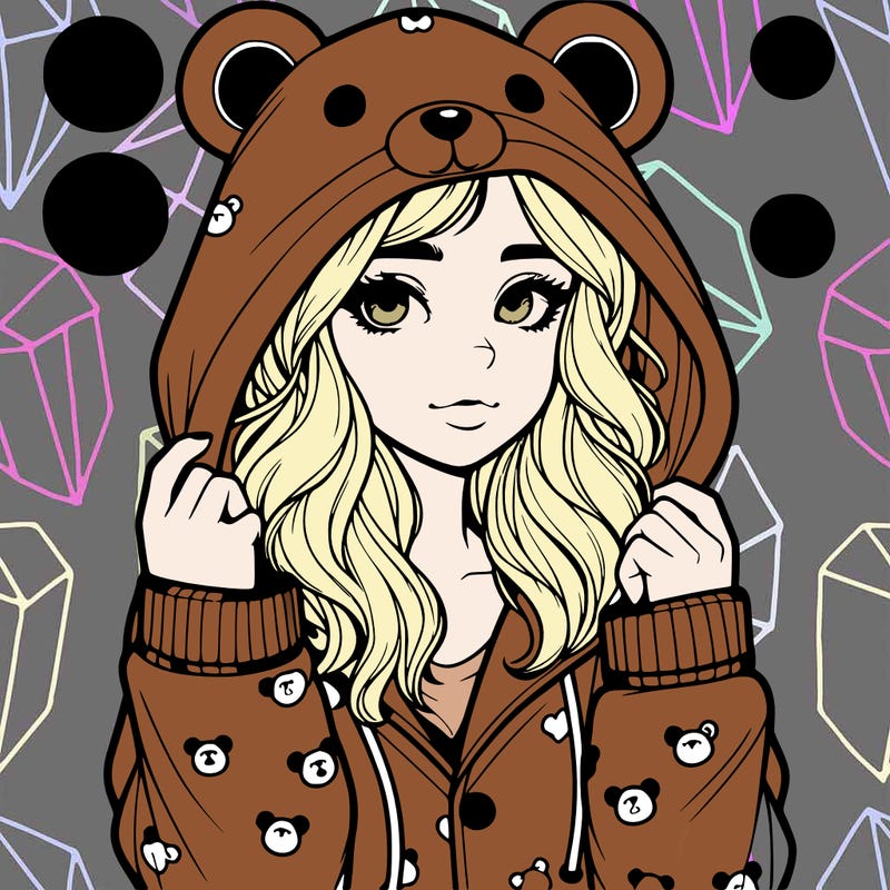 realistic girl in a animal pjs hoodie