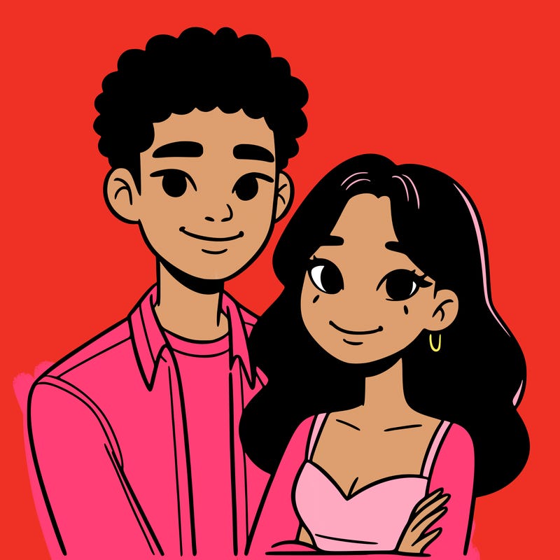 black woman and asian man couple