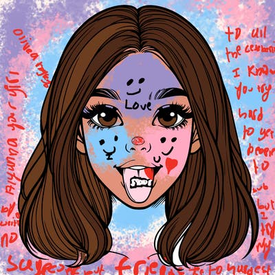 realistic girl with her tongue out