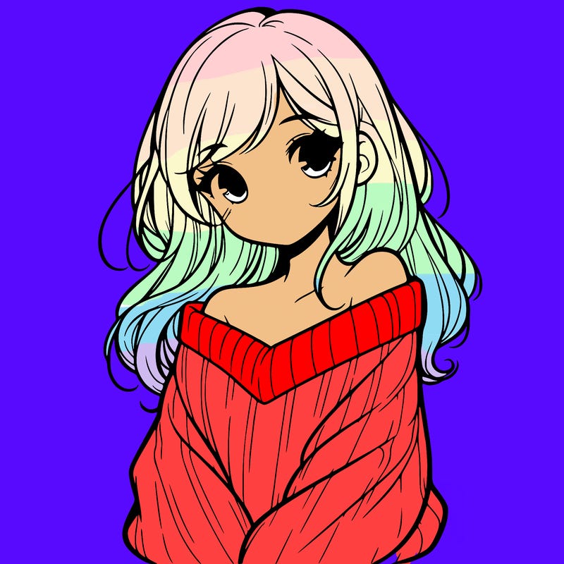 shy pretty girl wearing a sweater that is falling off one shoulder portrait