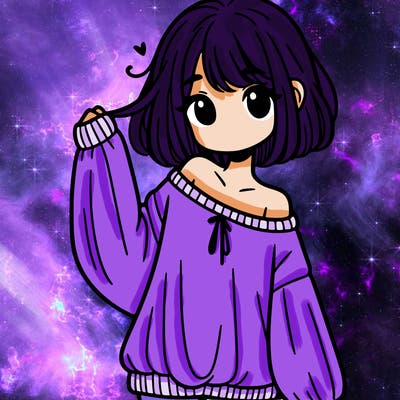 girl in baggy sweater hanging off her shoulder