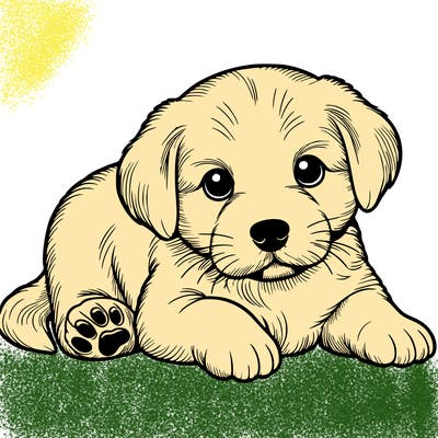 a cute realistic puppy